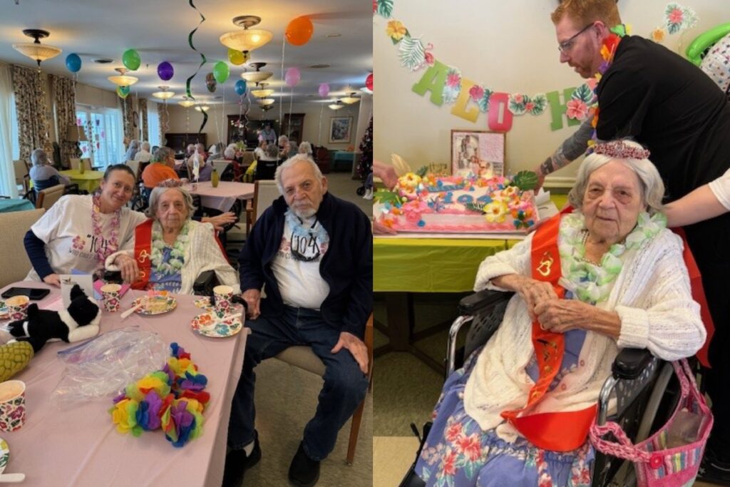 old woman celebrate birthday in jail