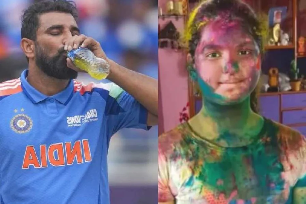 mohammed shami daughter playing holi