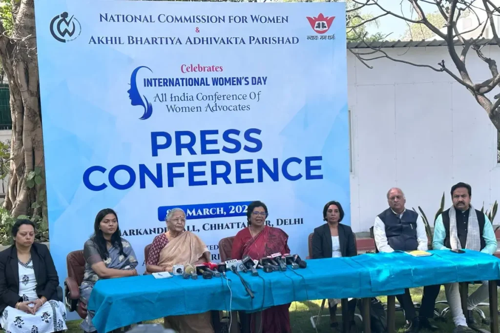 press conference on International Women's Day