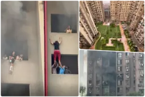 Fire Incident: इस शहर की बहुमंजिला इमारत में लगी भीषण आग, खिड़कियों से लटकाकर बाहर निकालने पड़े बच्‍चे