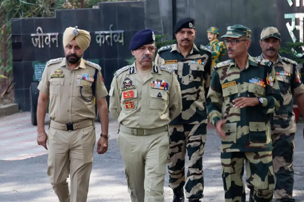 बॉर्डर सिक्योरटी फोर्स और कश्मीरी पुलिस के उच्चाधिकारी