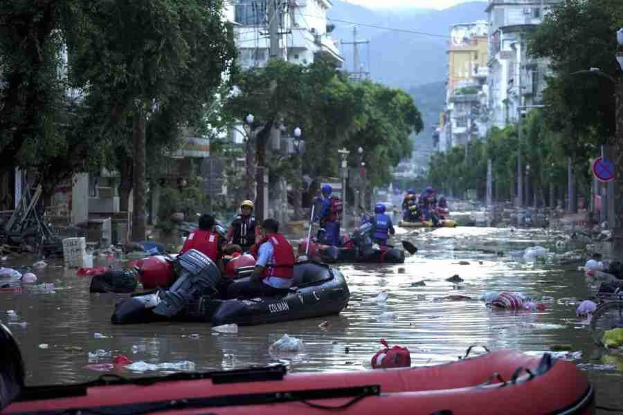 Flood in China due to rain