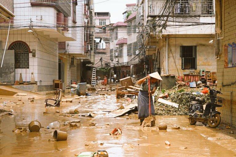 Flood in China due to rain