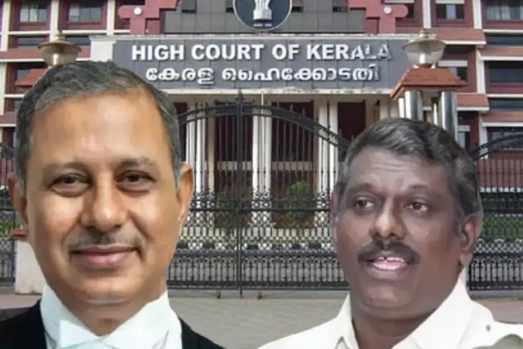 Kerala High Court Justice DK Singh and CPIM leader R Rajesh
