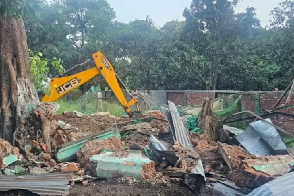 illegal mazaar demolished
