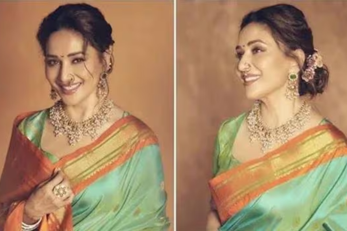 माधुरी दीक्षित ने कांजीवरम सिल्क साड़ी वियर की है, जिसमें वो क्लासिक एलिगेंस रिच लुक में नजर आ रही हैं. वहीं ग्रीन के साथ ऑरेंज कलर की इंडिपेंडेंस डे के हिसाब से परफेक्ट है. एसेसरीज के हिसाब से उनका लुक रॉयल है. आप भी स्वतंत्रता दिवस पर कोई हैंडलूम साड़ी वियर कर सकती हैं जो हमारे देश की हस्तकला को रिप्रजेंट करेगी.