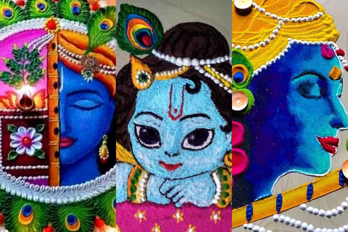 हम हर त्योहार पर देवी-देवताओं के स्वागत के लिए रंगोली जरूर बनाते हैं. जन्माष्टमी पर घर को सजाने का विशेष महत्व होता है. भारत में मेहमानों का स्वागत करने के लिए भी रंगोली बनाने की परंपरा है. आप मंदिर के बीच में छोटी सी रंगोली बनाकर भी अपने घर की खूबसूरती बढ़ा सकती हैं.