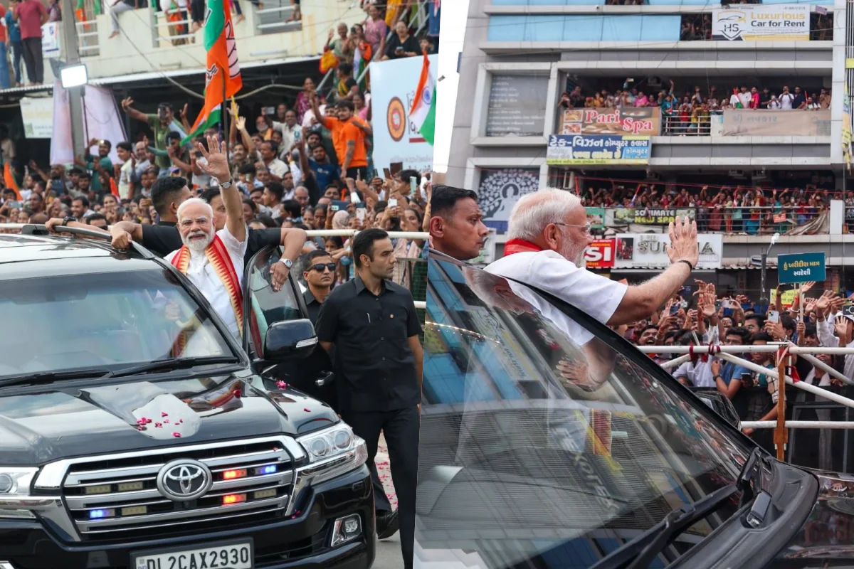 PM Modi Road Show in Ahmedabad