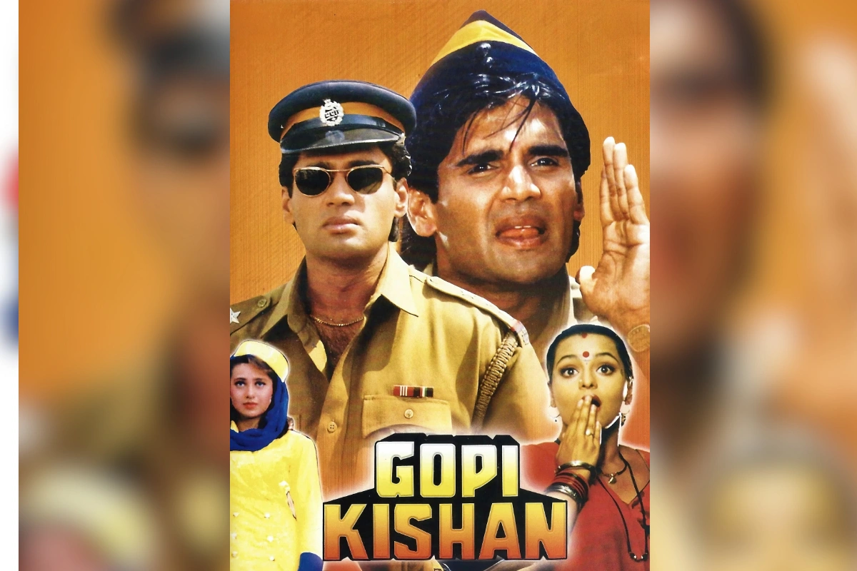 1994 में आई गोपी किशन फिल्म में सुनिल शेट्टी पहली बार डबल रेल में नजर आए थे. इस फिेल्म में एक्शन के साथ कॉमेडी का भी तड़का था. इसे आप जी 5 पर देख सकते है.