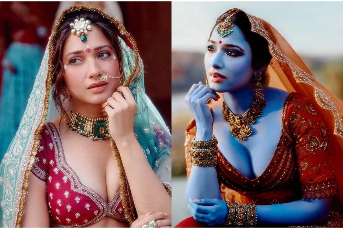 इसके अलावा अगर आप कृष्ण जन्माष्टमी पर कुछ यूनीक लुक कैरी करना चाहती हैं तो तमन्ना भाटिया के इस लेक से इंस्पिरेशन ले सकती हैं. ये देखने में बिल्कुल अलग और नया लगेगा.