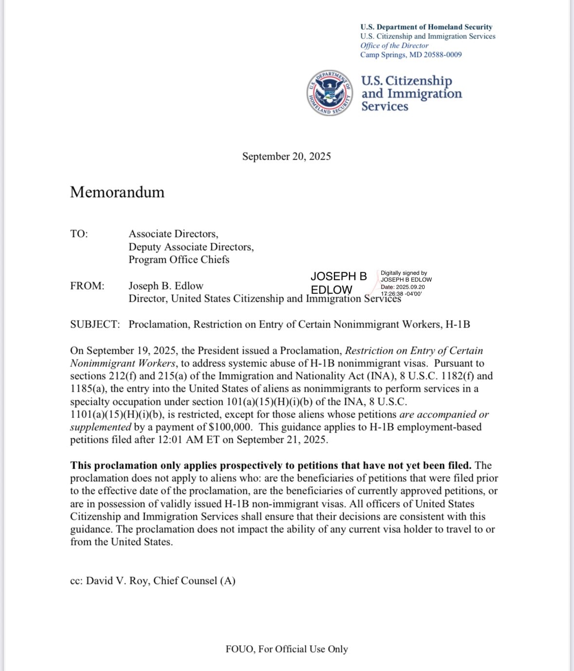 Trump H1b Visa Policy Change