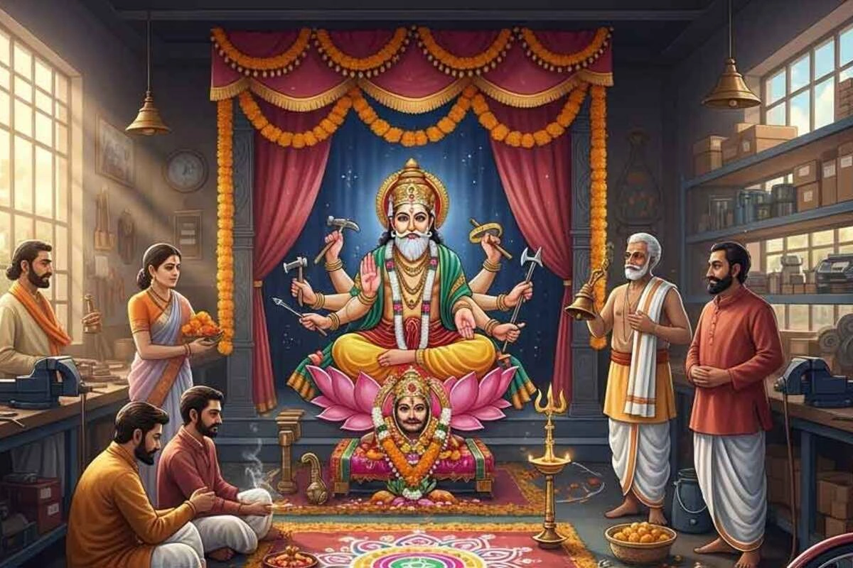विश्वकर्मा जयंती हर साल उस समय मनाई जाती है जब सूर्य देव कन्या राशि में प्रवेश करते हैं. इस पर्व को देश के कई हिस्सों में बेहद श्रद्धा और उत्साह के साथ मनाया जाता है. खासकर बिहार, बंगाल और झारखंड जैसे राज्यों में इसकी रौनक देखते ही बनती है. इस अवसर पर लोग स्नान कर भगवान विश्वकर्मा की पूजा-अर्चना करते हैं और विश्वास किया जाता है कि श्रद्धा से की गई पूजा से जीवन की सभी इच्छाएँ पूरी होती हैं.