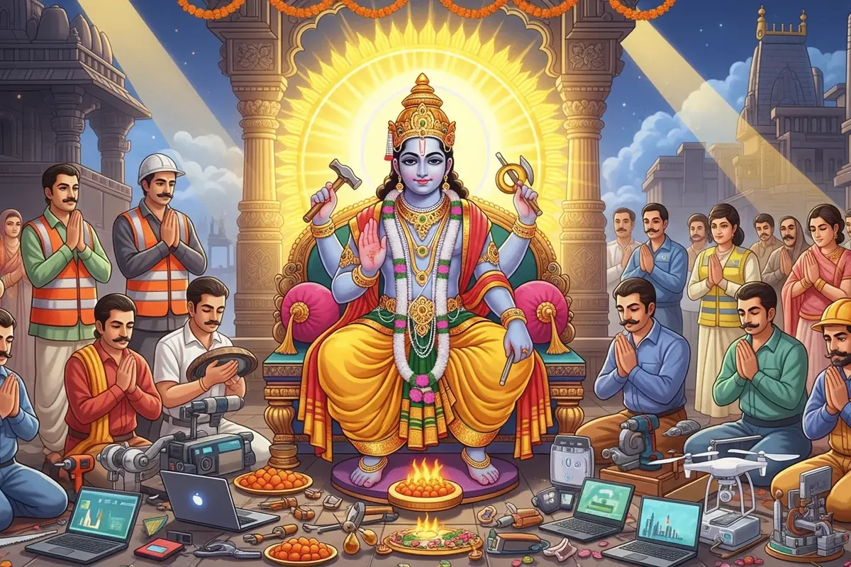 विश्वकर्मा जी का आशीर्वाद आपके परिवार पर सदैव बना रहे. आपके प्रयास सफल हों और कार्यक्षेत्र में नई ऊँचाइयाँ हासिल हों. इस खास दिन पर भगवान विश्वकर्मा आपकी हर मनोकामना पूरी करें और आपके जीवन को खुशियों व समृद्धि से भर दें.