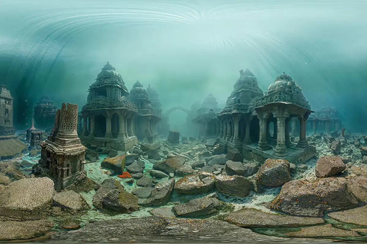 द्वारका, गुजरात- इसे भगवान कृष्ण की नगरी के नाम से जाना जाता है. द्वारका भारत के सबसे प्रसिद्ध लुप्त शहर में से एक है और प्राचीन हिंदू ग्रंथों, विशेषकर महाभारत में, कृष्ण की मृत्यु के बाद समुद्र में डूबे एक भव्य नगर के रूप में जाना जाता है. गुजरात के तट पर पानी के नीचे की पुरातात्विक खुदाई में ऐसी संरचनाएँ, पत्थर के लंगर और दीवारें मिली हैं जो किसी जलमग्न प्राचीन बस्ती का संकेत देती हैं. यह अभी भी एक रहस्य है कि क्या यह पौराणिक द्वारका है, लेकिन खोज शहरी नियोजन का संकेत देती हैं.