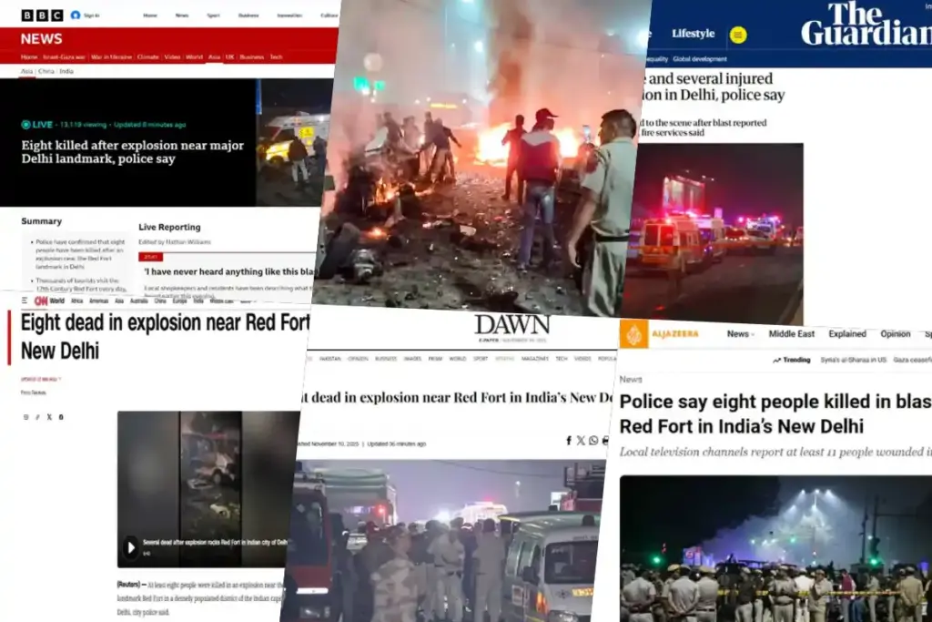 Global Media Covers Delhi Red Fort Blast BBC Dawn CNN Al Jazeera Gardian