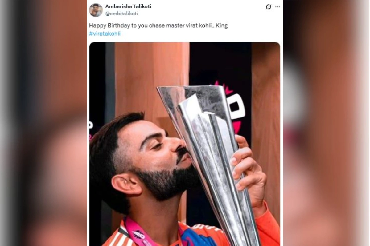 वहीं एक एक यूजर ने चेज मास्टर विराट कोहली कहते हुए जन्मदिन की शुभकामनाएं दी. पोस्ट के अंत में यूजर ने उनहें किंग भी कहा.