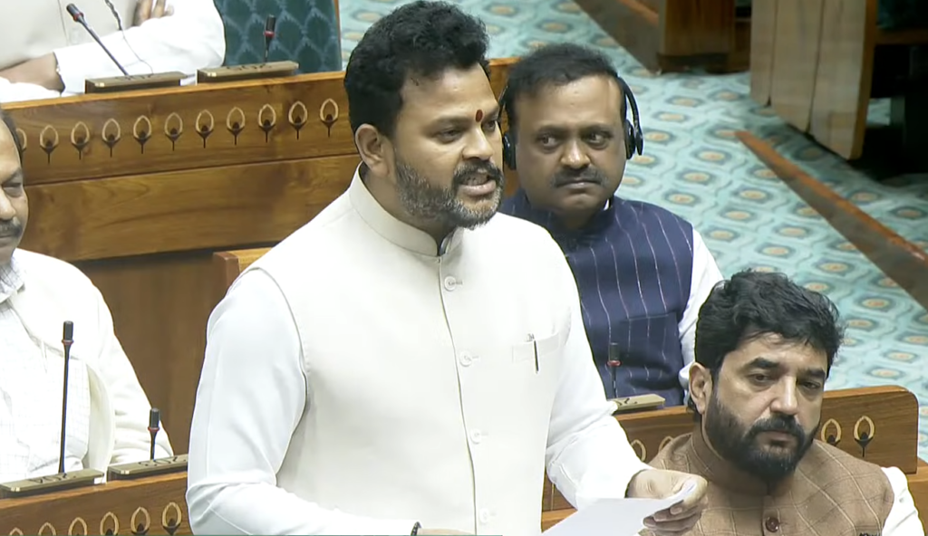 Aviation Minister Ram Mohan Naidu speaking on the IndiGo crisis in Lok Sabha