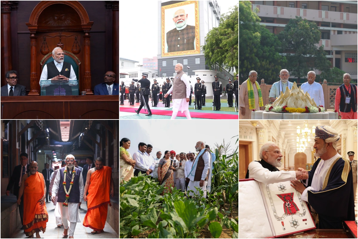 त्रिनिदाद और टोबैगो की संसद को संबोधित करते हुए पीएम मोदी. मालदीव के माले में भव्य स्वागत और गार्ड ऑफ ऑनर प्राप्त करते हुए पीएम मोदी ने द्विपक्षीय संबंधों को मजबूत किया. महाराष्ट्र के नागपुर में स्मृति मंदिर पर आरएसएस संस्थापक डॉ. हेडगेवार को श्रद्धांजलि देते हुए पीएम मोदी ने राष्ट्रीय एकता का संदेश दिया. कर्नाटक के उडुपी में श्री कृष्ण मठ में दर्शन करते हुए पीएम मोदी ने धार्मिक सहिष्णुता का उदाहरण पेश किया. दिल्ली में कृषि कार्यक्रम के दौरान किसानों से बातचीत करते हुए पीएम मोदी ने कृषि विकास के प्रति अपनी प्रतिबद्धता जाहिर की. मस्कट, ओमान में सुल्तान ने पीएम मोदी को ‘ऑर्डर ऑफ ओमान’ से सम्मानित किया.