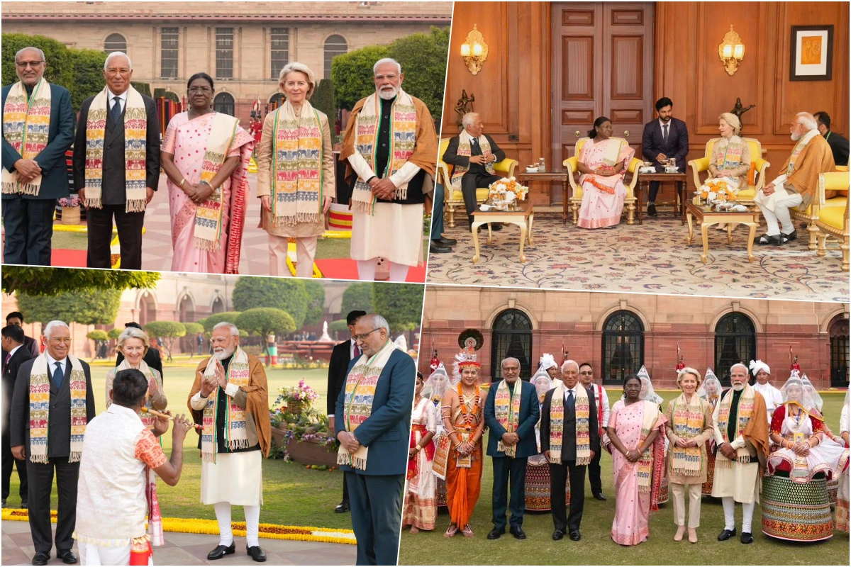गणतंत्र दिवस पर पीएम मोदी और यूरोपीय नेताओं की मौजूदगी, राष्ट्रपति भवन में हुआ खास स्वागत