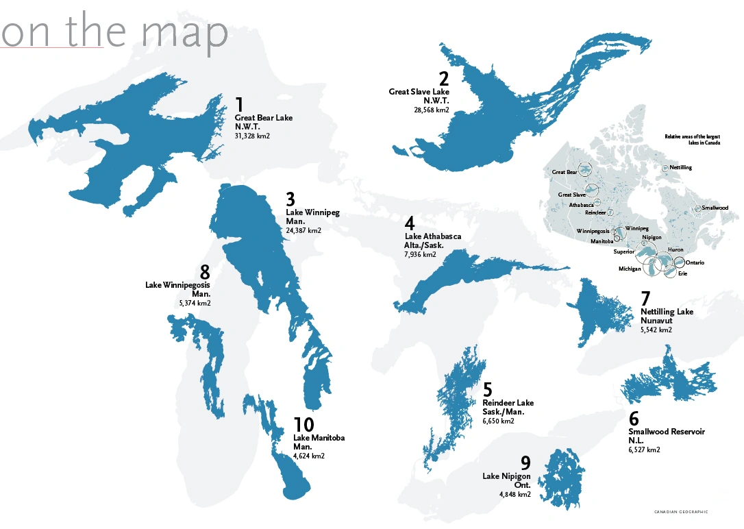 कनाडा की झीलें। इमेज सोर्स: Canadian Geographic