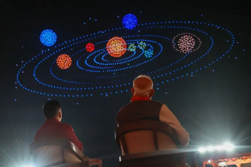 Somnath Swabhiman Parv PM Modi witnessed spectacular drone show