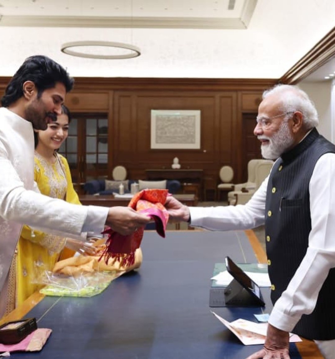 Vijay Rashmika meet PM Modi