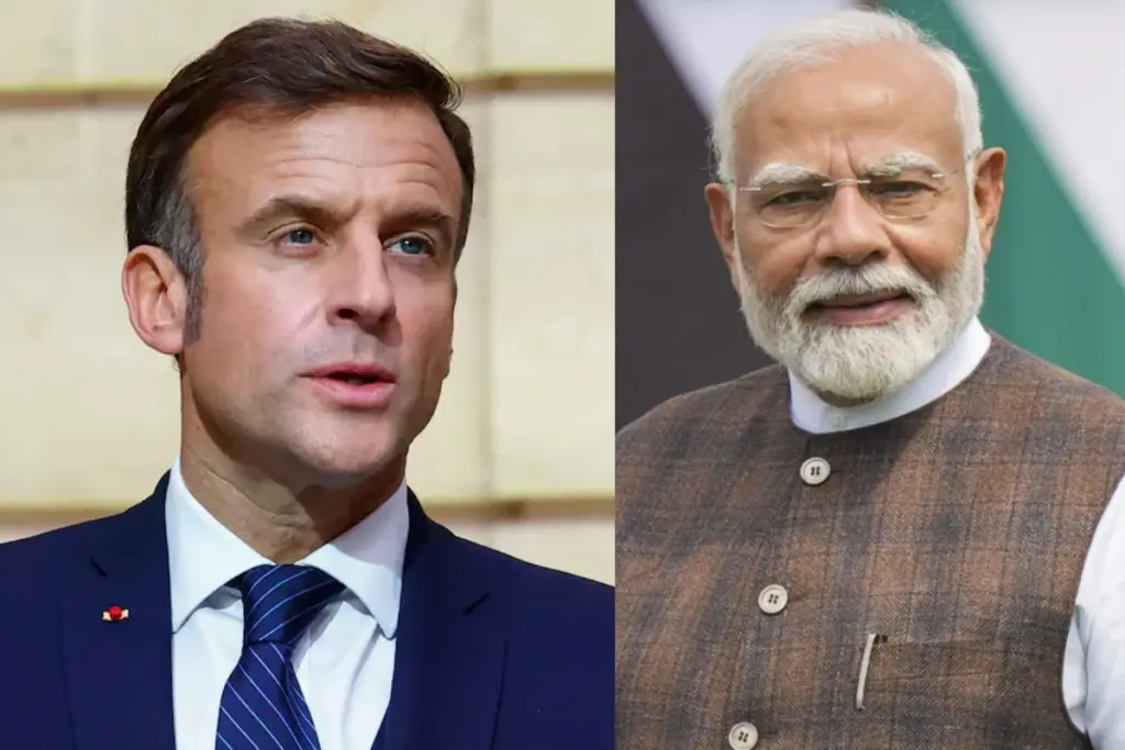 PM MODI WELCOMES FRENCH PRESIDENT EMMANUEL MACRON