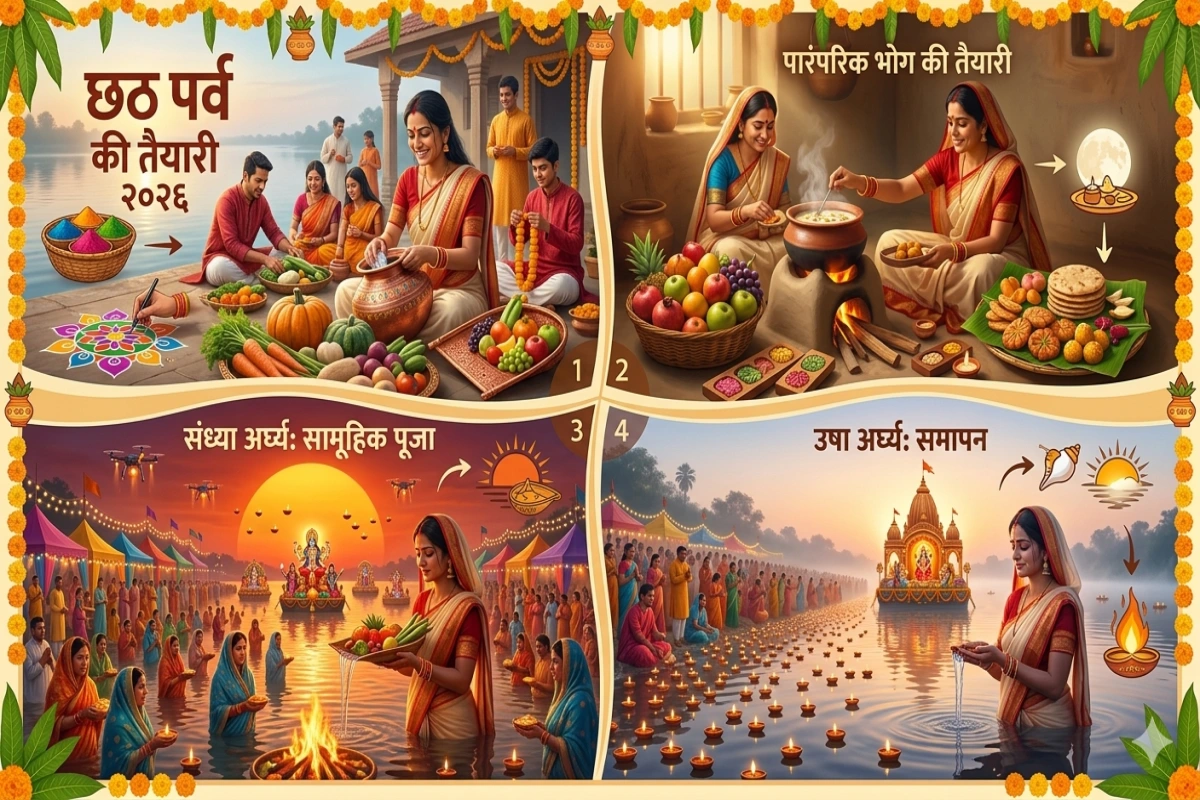 चैती छठ 2026: नहाय-खाय से उषा अर्घ्य तक जानें चार दिनी पर्व का पूरा कैलेंडर