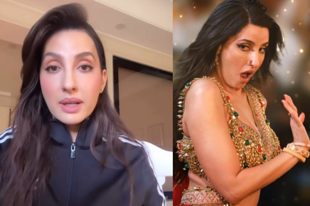 Nora Fatehi reacting to Sarke Chunar controversy