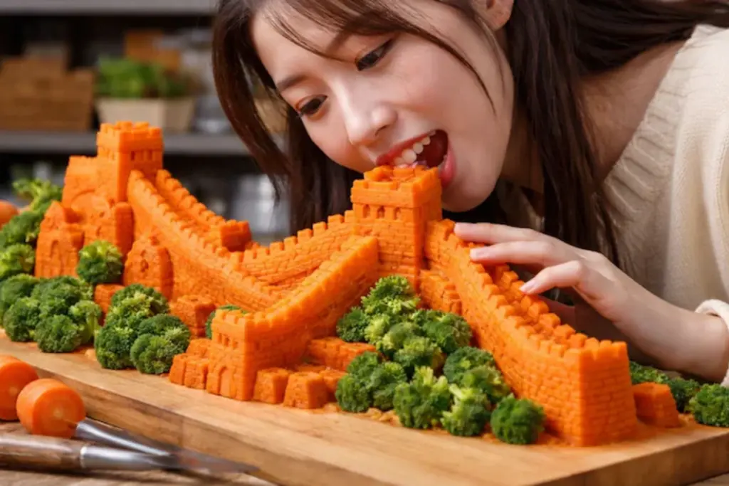 ajab gajab chinese-girl-chen-qin-tooth-sculptor-carrot-carving-viral-video