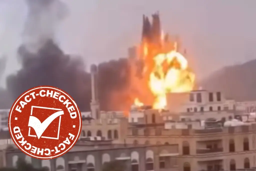 fact check tel aviv iran attack viral video yemen israel strike truth