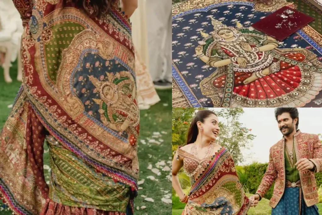 Rashmika Mandanna, Vijay Deverakonda, Mehendi Saree, Tanjore painting
