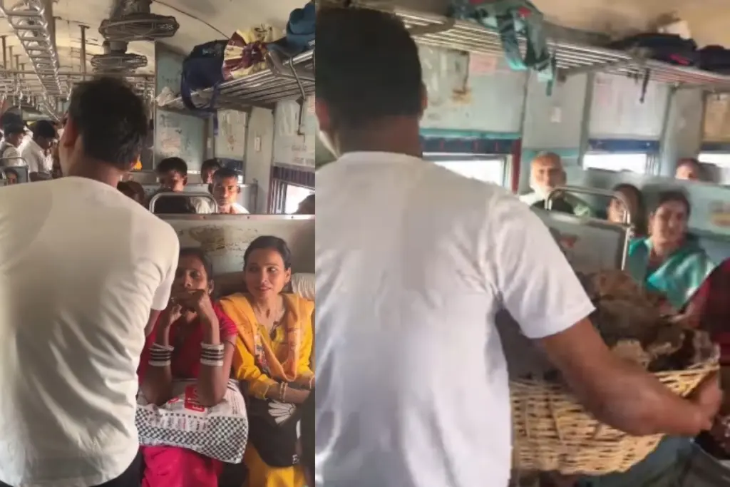 men selling cow dung in train while lpg crisis in india