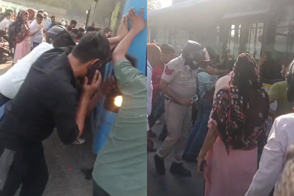 दिल्ली पुल प्रहलादपुर हादसा: बस की टक्कर से बाइक सवार घायल, दोनों पैर कुचले