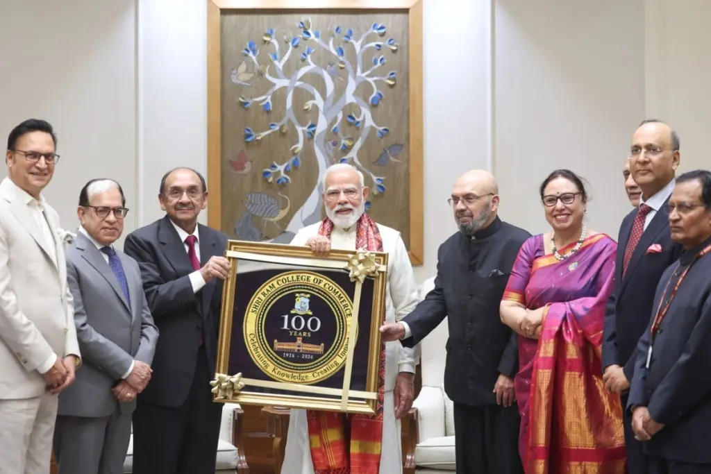 SRCC Centenary PM Modi Releases Commemorative Stamp for Shri Ram College of Commerce 100 Years