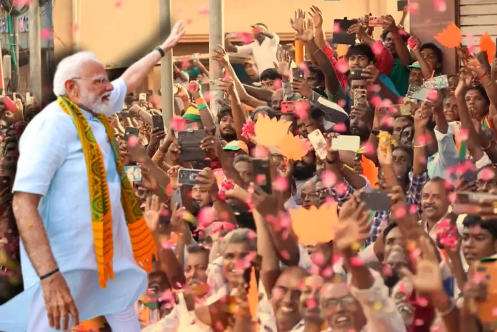 pm modi mega roadshow nagercoil tamil nadu election 2026