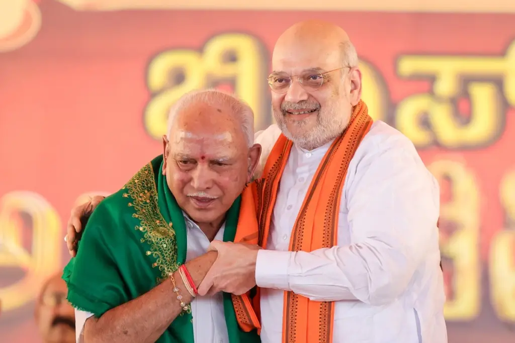 BSY Abhimanotsava Amit Shah honors B.S. Yediyurappa for 50 years of service
