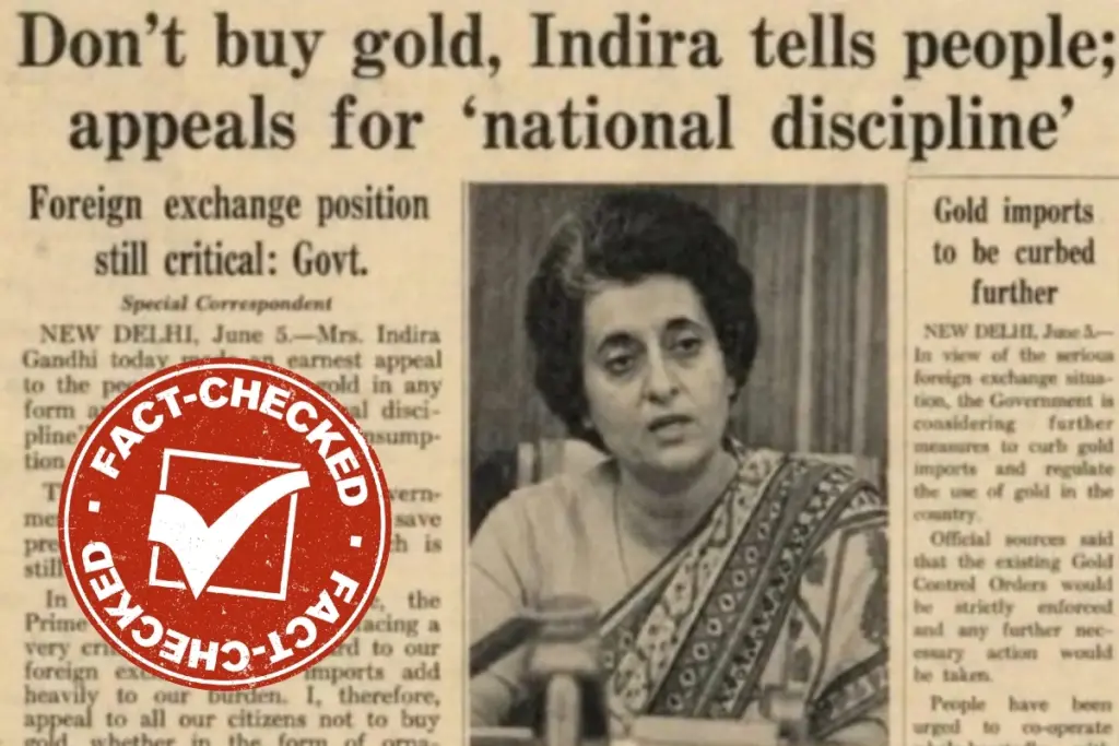 Fact Check Did Indira Gandhi ask Indians not to buy gold in 1967 Truth behind viral newspaper clip