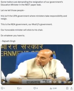 Fact Check Old Video of Rajnath Singh Viral with False Claim on NEET 2026 and Dharmendra Pradhan