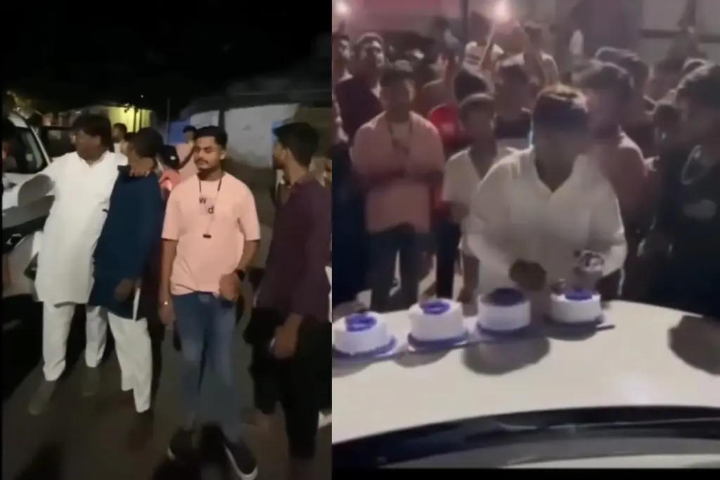 Manendragarh Former MLA's Birthday Bash on Main Road Goes Viral, Traffic Blocked