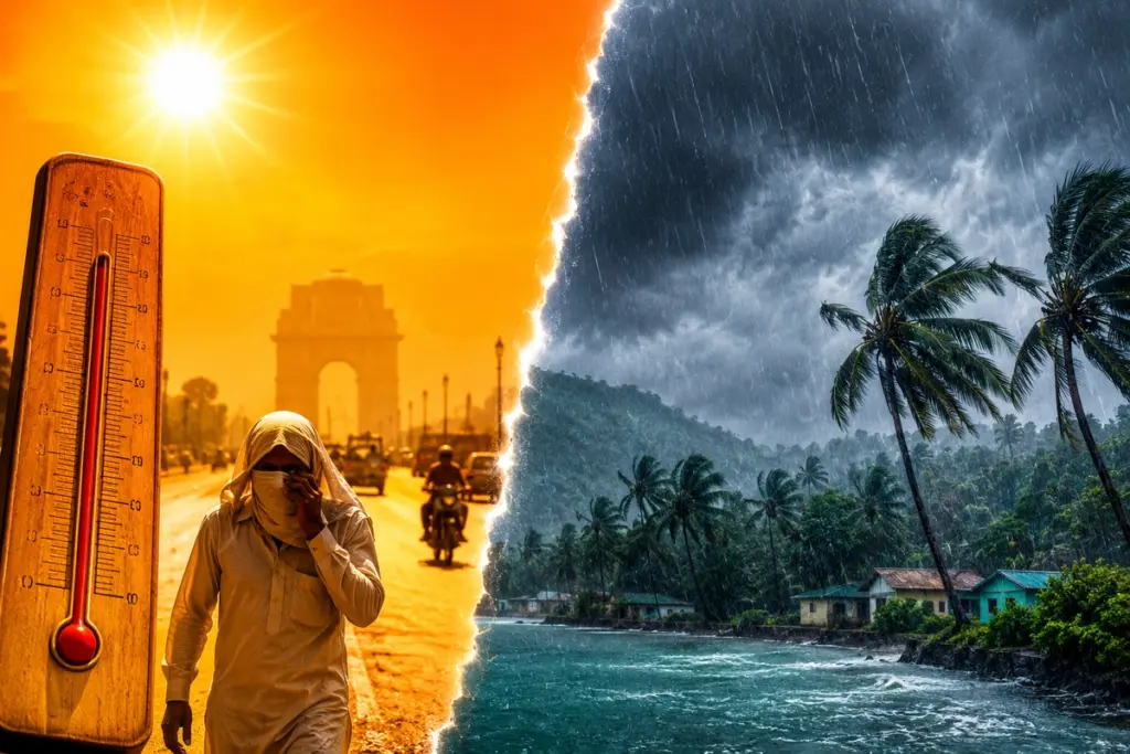 Weather Shock North India Crosses 46 Degrees While Monsoon Enters Andaman Early