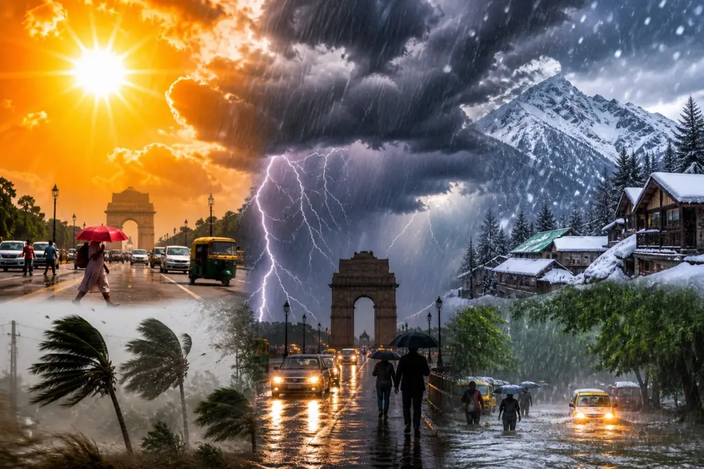 aj Ka Mausam Delhi Heat today, heavy rain forecast for Sunday; Yellow alert in 21 MP districts