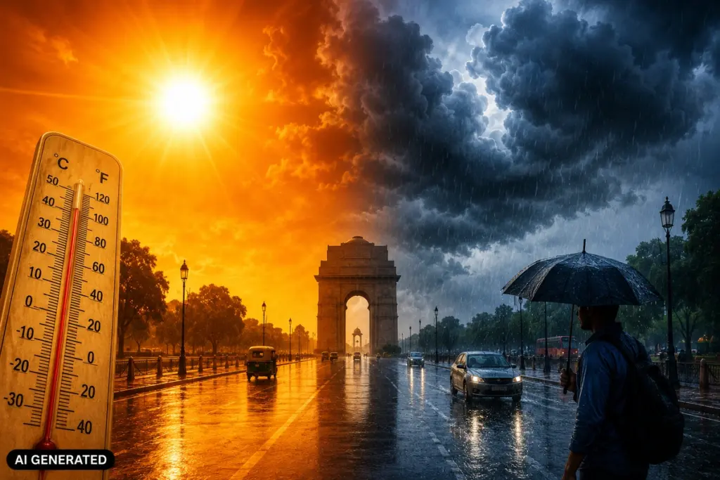 Aaj Ka Mausam 46 Degree Heatwave In Delhi Monsoon Rain In 17 States