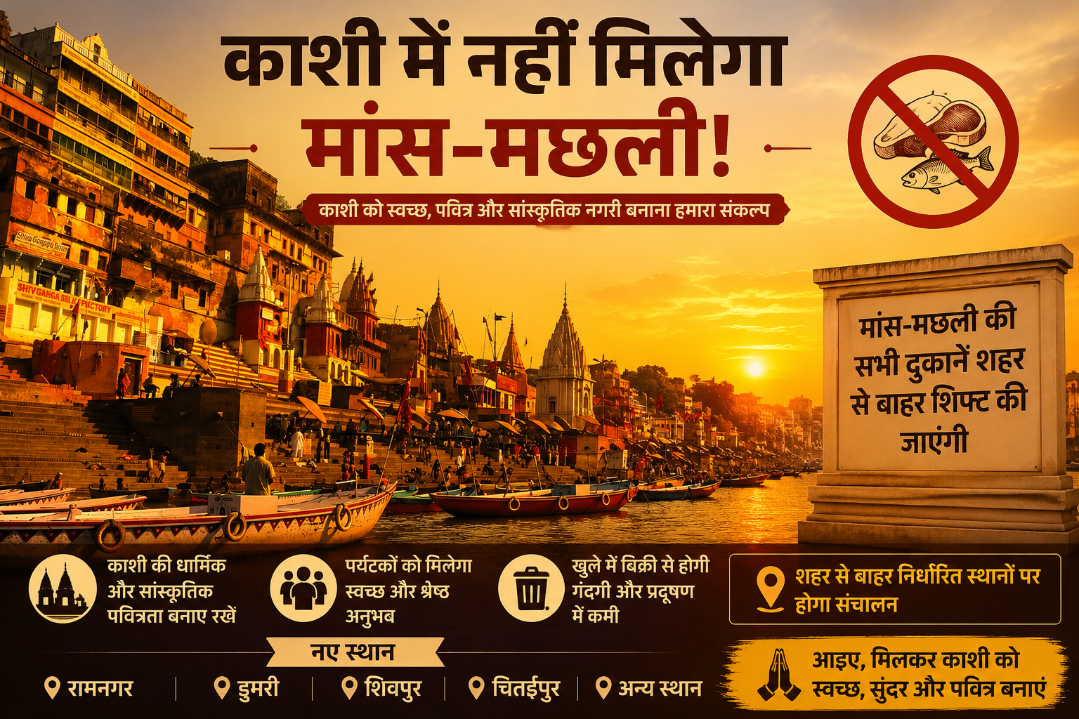 Varanasi Meat Shops Closed