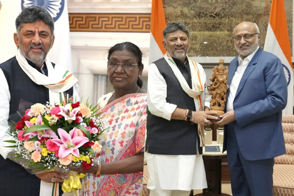 DK Shivakumar meet president & Vice President