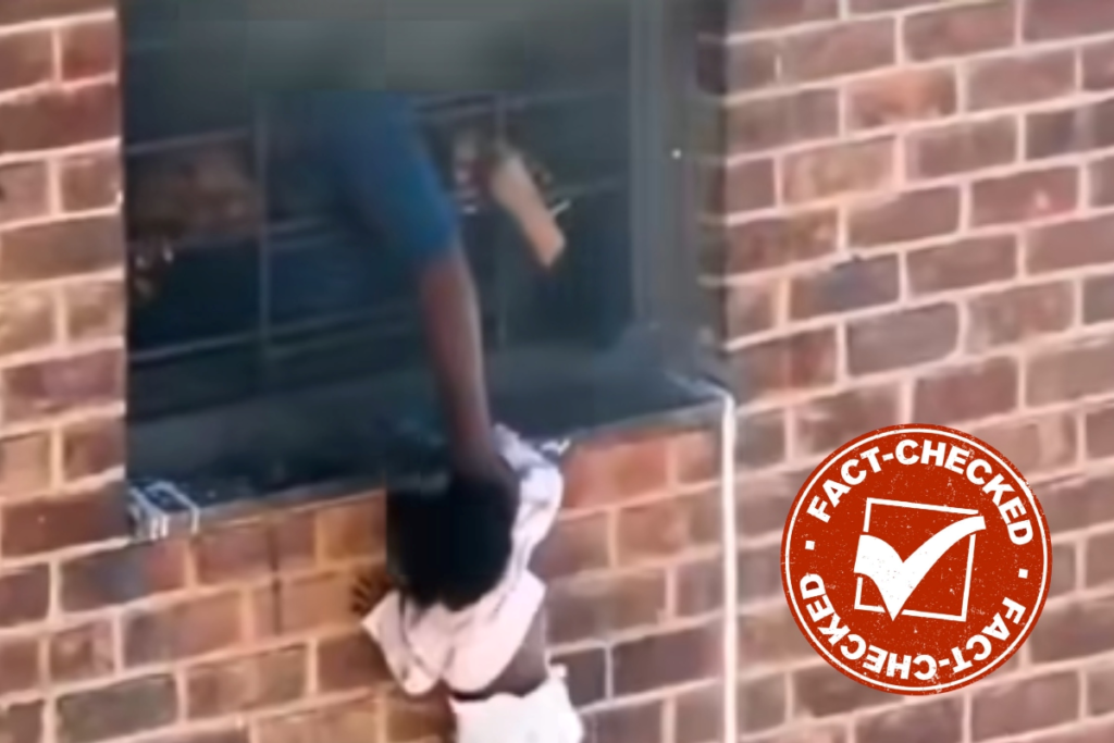 Fact Check Viral Video Of Baby Being Saved From Window Is From US Not Lucknow
