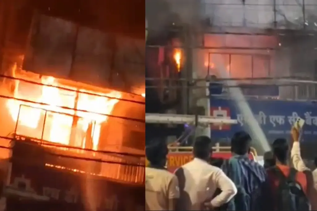 Ghaziabad Fire Breaks Out In Office Above HDFC Bank On Ambedkar Roa
