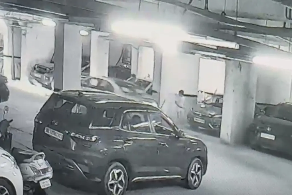 Noida Mahagun Mirabella Society Parking Accident Driver Arrested