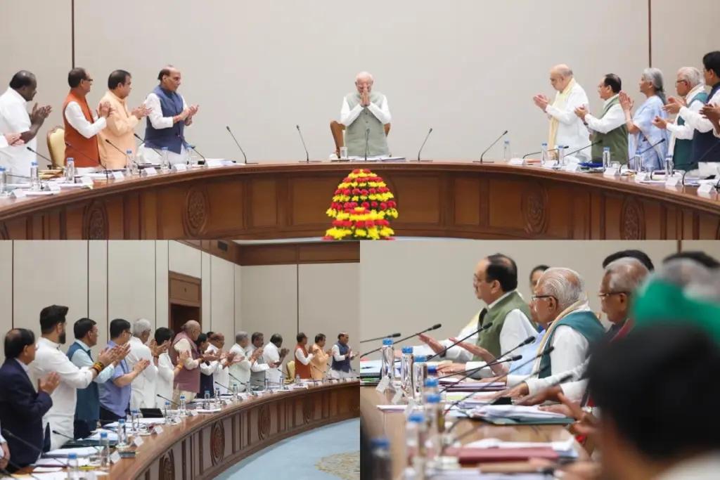 cabinet-congratulates-pm-modi-longest-serving-prime-minister-standing-ovation-india-update