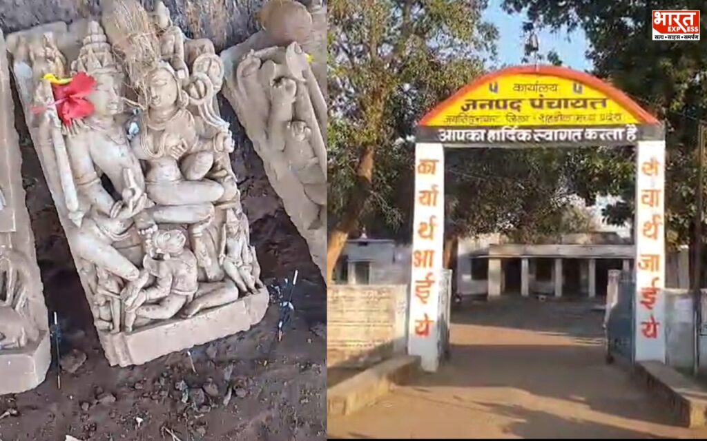 खुदाई के दौरान जमीन से निकलीं मूर्तियां